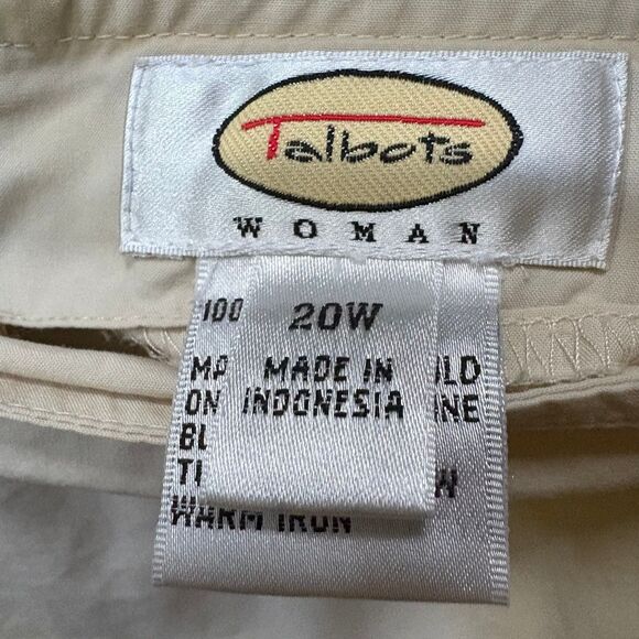 Talbots Plus Size 100% Cotton Light Khaki Pleated Flare Maxi Skirt size 20W - Picture 7 of 8